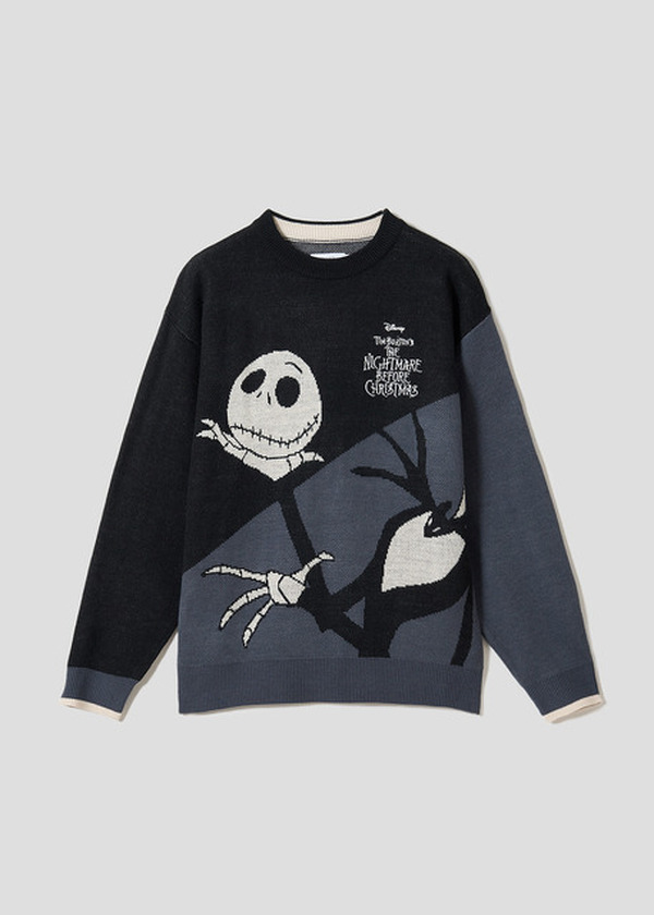 グラニフ　ナイトメアー ・ビフォア・クリスマス サリー　ジャカードニット　L グラニフ ナイトメアー ・ビフォア・クリスマス サリー ジャカード