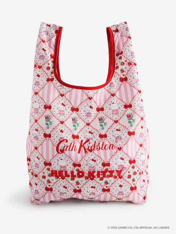 Cath Kidston × Hello Kitty パッチワークポーチ ハローキティ×Cath Kidstonコラボが相性良すぎ◎ パッチワークの風合い