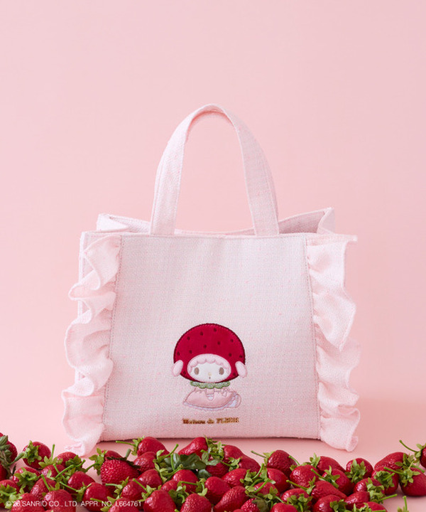 サンリオ　マイメロディ　いちごDAYS トートバッグ　マスコット付き サンリオ」マイスウィートピアノの誕生日をお祝い☆ いちご頭巾が