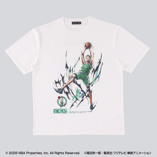 【新品】【美品】ONE PIECE × NBA T-Shirts ゾロ ゾロやエースが華麗にダンク！ 「ワンピース」×NBAコラボのTシャツの