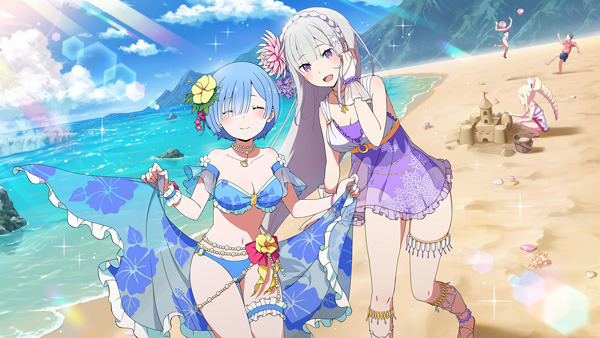 スマホゲーム「リゼロス」新しい水着姿のエミリアも登場♪ イベント