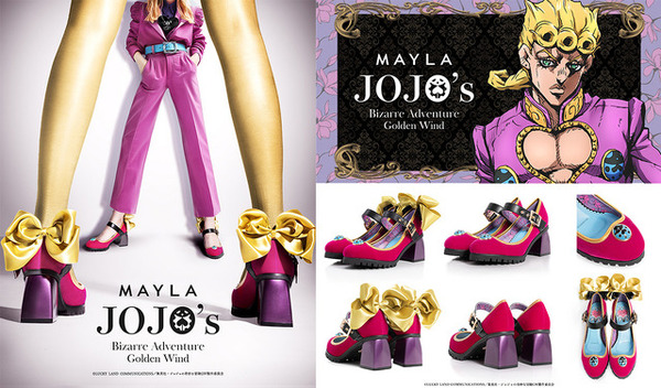 MAYLA ジョジョの奇妙な冒険 黄金の風 パンプス　ブチャラティ リボンON ジョジョの奇妙な冒険 黄金の風 アイコニック シューズ オブジェ