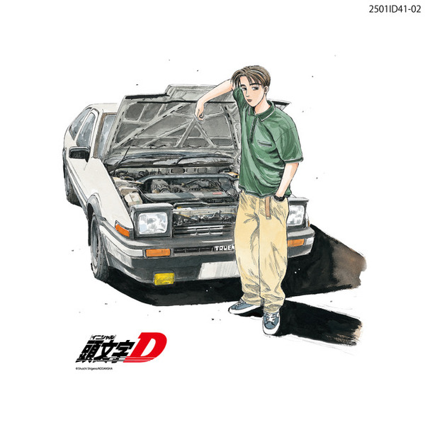 y*y様 希少 イニシャルD 頭文字D 藤原拓実 AE86 ハチロク アニメ T 頭文字D」“俺のハチロク…” 原作イラストをクールにデザイン♪ 拓海と