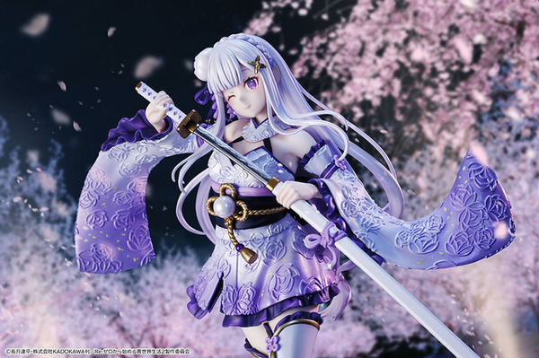 リゼロ」エミリアがオリジナル和装衣装でフィギュア化！ 鮮やかな