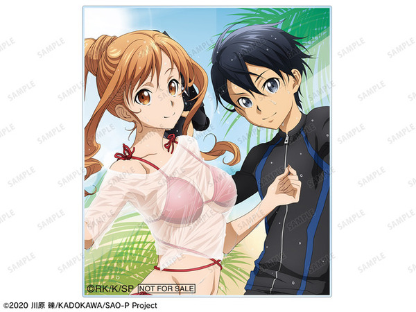 SAO」キリト、アスナ、ユウキが水着でウォーターガンバトル