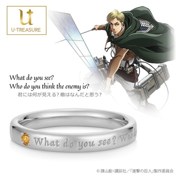 君には何が見える 敵はなんだと思う 進撃の巨人 エレン アルミン エルヴィン リヴァイ ハンジ 団員の強い想いを刻んだ メッセージリング 指輪 5種類が登場 7枚目の写真 画像 超 アニメディア