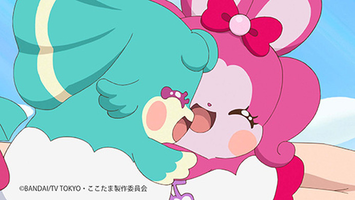 Flowerさま　たまごを抱いたうさぎさん 水色マーガレットと桜ピンク 71444.jpg