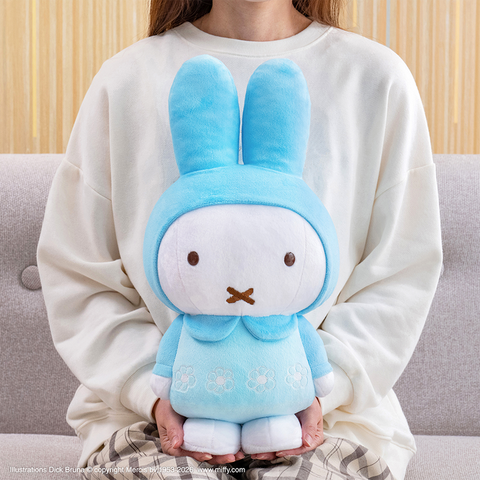 WH賞　特大サイズぬいぐるみ　お花柄のお洋服　ブルー