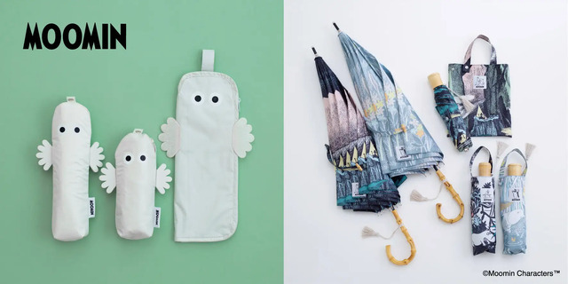 『ムーミン』晴雨兼用傘、吸水傘ケース