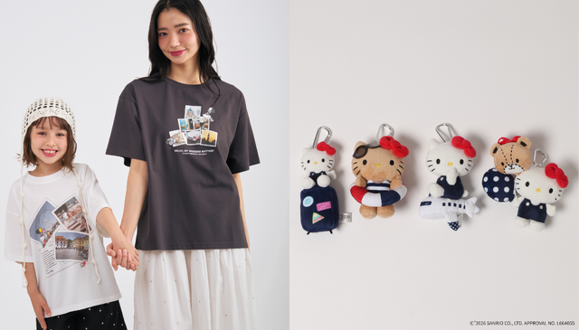 ハローキティ×GLOBAL WORK　ヘビロッTEE、キッズ／ヘビロッTEE、TOYチャーム