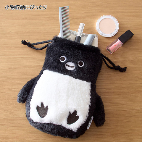 ぬいぐるみみたいな巾着ポーチ「Suicaのペンギン」
