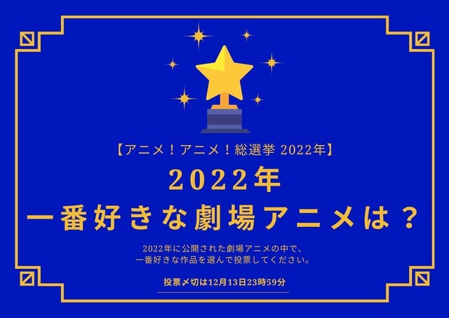 2022年一番好きな劇場アニメは？【2022年アニメ！アニメ！総選挙】ア