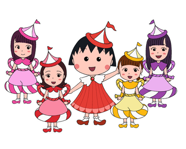 キャラクター画像(左から)佐々木彩夏、百田夏菜子、まる子、玉井詩織、高城れに