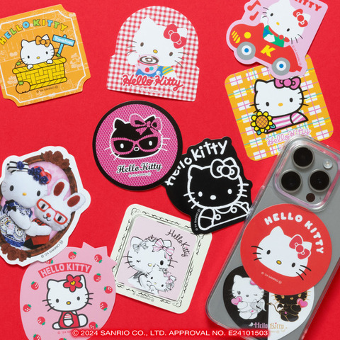 Happyくじ『HELLO KITTY 50th～ハッピーアニバーサリー★～』G賞「ステッカーSET」（全6種）（C）2024 SANRIO CO., LTD. APPROVAL NO. E24101503