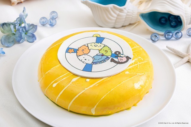 『すみっコぐらし』コラボビュッフェが九州初開催。メニューの「マリンごっこケーキ」（C）2025 San-X Co., Ltd. All Rights Reserved.