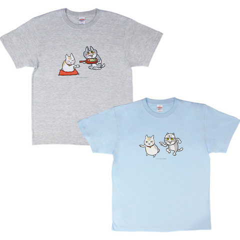 TVアニメ『夏目友人帳』ニャンコ先生×仕事猫「ちょこっとセレクト Tシャツ」（C）緑川ゆき・白泉社/「夏目友人帳」製作委員会（C）くまみね工房