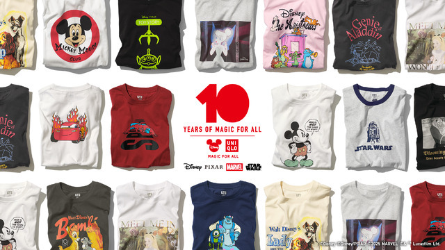 ユニクロとディズニーが贈る「MAGIC FOR ALL」10周年（C）ディズニー（C）ディズニー/ピクサー（C）2025 マーベル（C）& TM Lucasfilm Ltd.