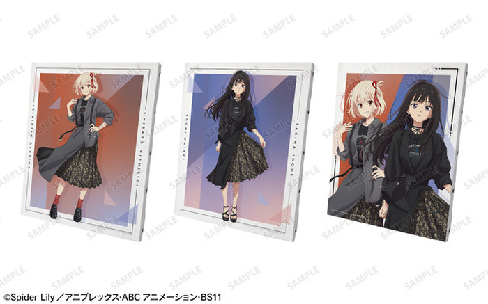 リコリスリコイル　リコリコ 新宿マルイメン　ファイル ポスカ　千束 たきな　特典 リコリコ」千束＆たきなのシックな装いがクール♪ 描き下ろし