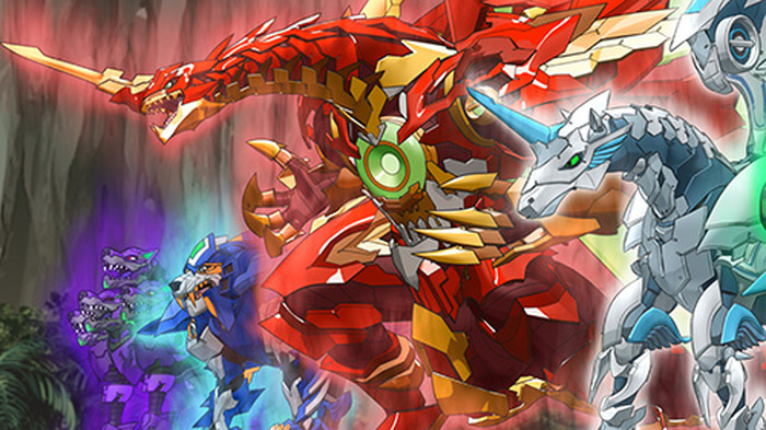 伝説の戦士であるドラゴノイドマキシマスに変化したドラゴがチコを追い込むが Tvアニメ 爆丸バトルプラネット 第50話あらすじと場面カットを紹介 3枚目の写真 画像 超 アニメディア