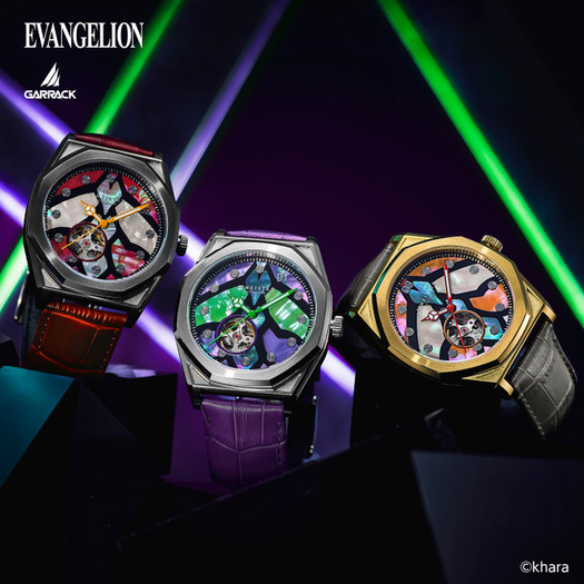 エヴァ」初号機、2号機、零号機を伝統工芸“螺鈿細工”で表現！腕時計