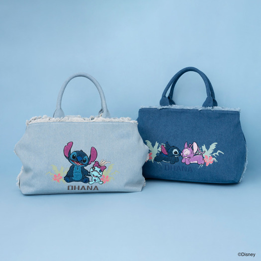 デニムリメイク✖︎本革　2wayハンドバッグ　刺繍花柄　チャーム 底板底鋲付き スティッチとサマンサタバサがコラボ♪ 夏っぽチュール素材やハワイ島