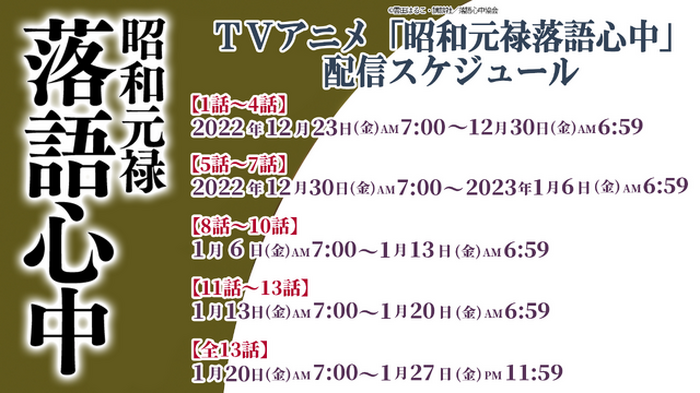 昭和元禄落語心中 アニメ全話 無料公開 関智一 石田彰 山寺宏一ら声優陣がの落語のクオリティが話題 2枚目の写真 画像 超 アニメディア