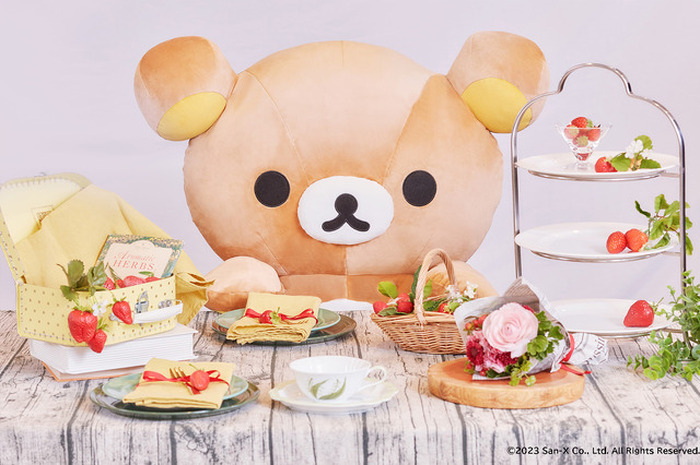 リラックマ」いちごスイーツとともに春のガーデンパーティへ