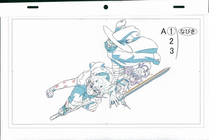 手描きイラスト 風船と箒に乗る人物 グリムの箒に乗るセトとメリ！ – 『ラディアン』第16話の原画を公開