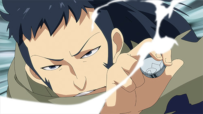 侍のような恰好をした人物からバトルを挑まれるダンとシュン Tvアニメ 爆丸バトルプラネット 第11話あらすじと場面カットを紹介 8枚目の写真 画像 超 アニメディア