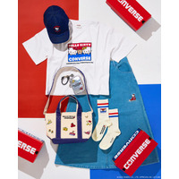 おしゃれで着こなしやすいキティ♪ 「サンリオ」クラシックでカジュアルなハローキティデザインの「CONVERSE」コラボアパレルがPLAZAで限定販売 画像