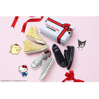 ポムポムプリン＆クロミ＆ハローキティが「CONVERSE」に！耳やベレー帽デザインのアンクルパッチ、ドクロの刺繍、赤いリボンのかかと紐…特別なオールスターが登場☆ 画像
