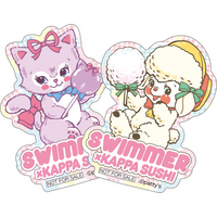 「SWIMMER」×かっぱ寿司コラボ！ キャミーやラッフィーのレトロポップなデザインが可愛すぎる♪ 食べ放題にチャレンジしてオリジナルステッカーをゲットしよう！ 画像