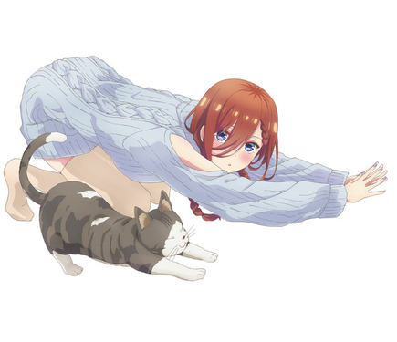 五等分の花嫁」三玖がネコと伸び～＆うさ耳パーカーが可愛すぎる