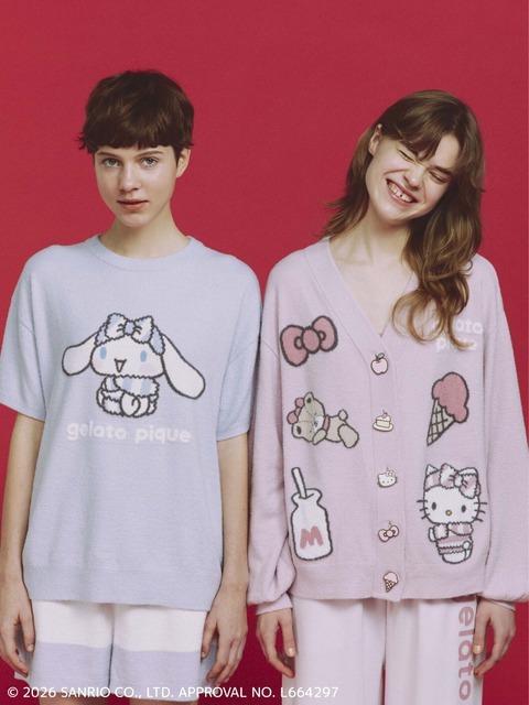 サンリオハウス gelato pique【LADIES】総柄ロングパンツ 新品 gelato pique】【LADIES】裏毛ロングパンツ（ロングパンツ）｜sanrio