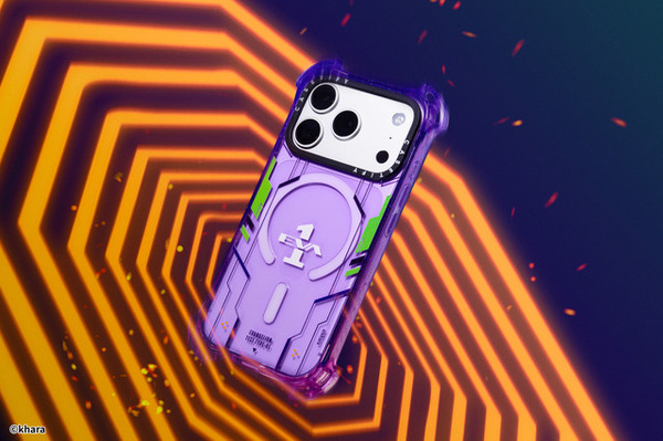 【ほぼ新品】casetify iPhone17pro用 エヴァコラボ エヴァ」A.T.フィールドや活動限界がデザイン！初号機の頭“イヤホン