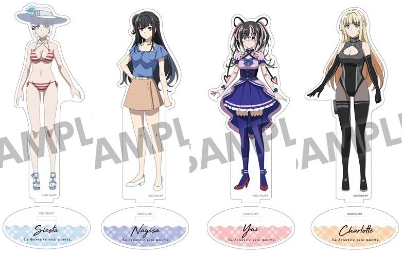 水着イラストや京まふコラボビジュアルなどを使用 探偵はもう 死んでいる タペストリー アクリルフィギュア クリアファイルが登場 超 アニメディア