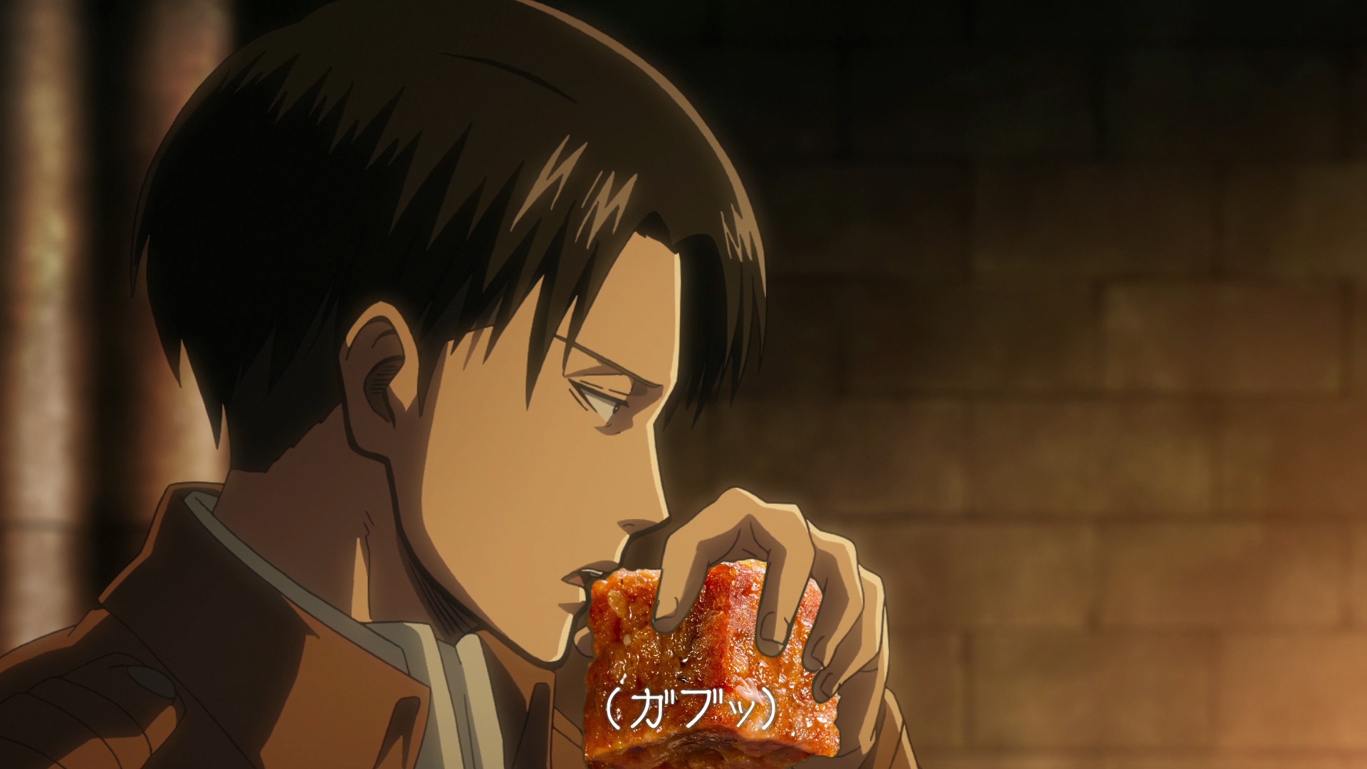 調査兵団の元に突如現れる 珍種謎肉 とは Tvアニメ 進撃の巨人 カップヌードルの謎肉 公式コラ動画 進撃の謎肉 Web限定公開 超 アニメディア