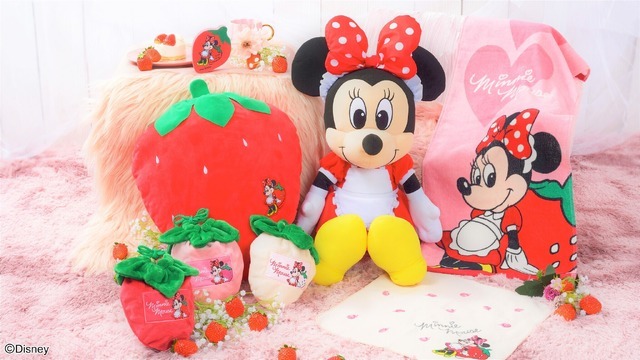 Disney - ディズニーストア いちご ストロベリーコレクション ミニー ぬいぐるみ 春らしさ全開の華やかデザインにうっとり。ディズニーストアで