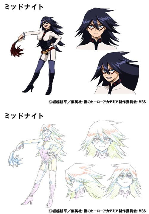 第２期鋭意製作中のtvアニメ 僕のヒーローアカデミア から ミッドナイトらプロヒーロー４人の設定画が到着 超 アニメディア