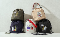 ムーミン、リトルミイ、スナフキンの大人かわいい巾着バッグ登場！世界観を刺繍で表現☆ 画像