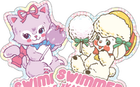 「SWIMMER」×かっぱ寿司コラボ！ キャミーやラッフィーのレトロポップなデザインが可愛すぎる♪ 食べ放題にチャレンジしてオリジナルステッカーをゲットしよう！ 画像