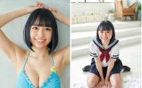 寺坂ユミが「Cream」6月号の表紙に！可愛い制服・メンバーカラーである水色の水着を着たグラビアを披露 画像