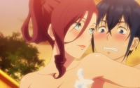 冬アニメ「終末のハーレム」温泉で、女性陣の体を洗うことに!? 第5話先行カット 画像