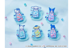 シナモロール、ハローキティがミルク瓶をぎゅっ♪「サンリオ」ローソン50周年記念でオリジナルグッズ販売 画像