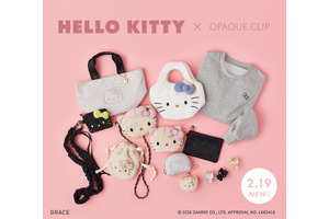 色んなキティちゃんが勢ぞろい♪ 「サンリオ」キラふわキティが超キュートな「OPAQUE.CLIP」とのコラボアイテム発売！ 画像