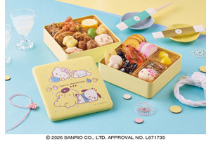 ゆるっとサンリオキャラのお重箱で登場♪ 紀文限定デザイン「サンリオキャラクターズのおせち詰合せ」が予約受付中！ 画像