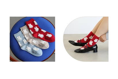 ミッフィー、ふわもこ靴下があったか＆さりげなキュート♪「ミッフィー」×「靴下屋」コラボ 画像