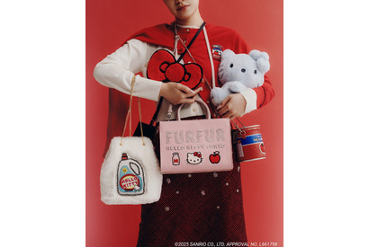 「ハローキティ」リボンのふわふわバッグや、ラインストーンのスウェットも♪ キュートが止まらない！「FURFUR」初コラボ 画像