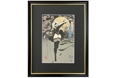 「NieR:Automata」2B、凛と立つ姿が美しい…！浮世絵木版画が数量限定で登場＆D.K直筆サイン入り 画像