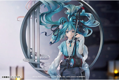 優雅で悲しげなミクに目を奪われる…初音ミクが中国の伝統楽器「二胡」を持った姿でフィギュア化！動きのある髪の造形も必見 画像